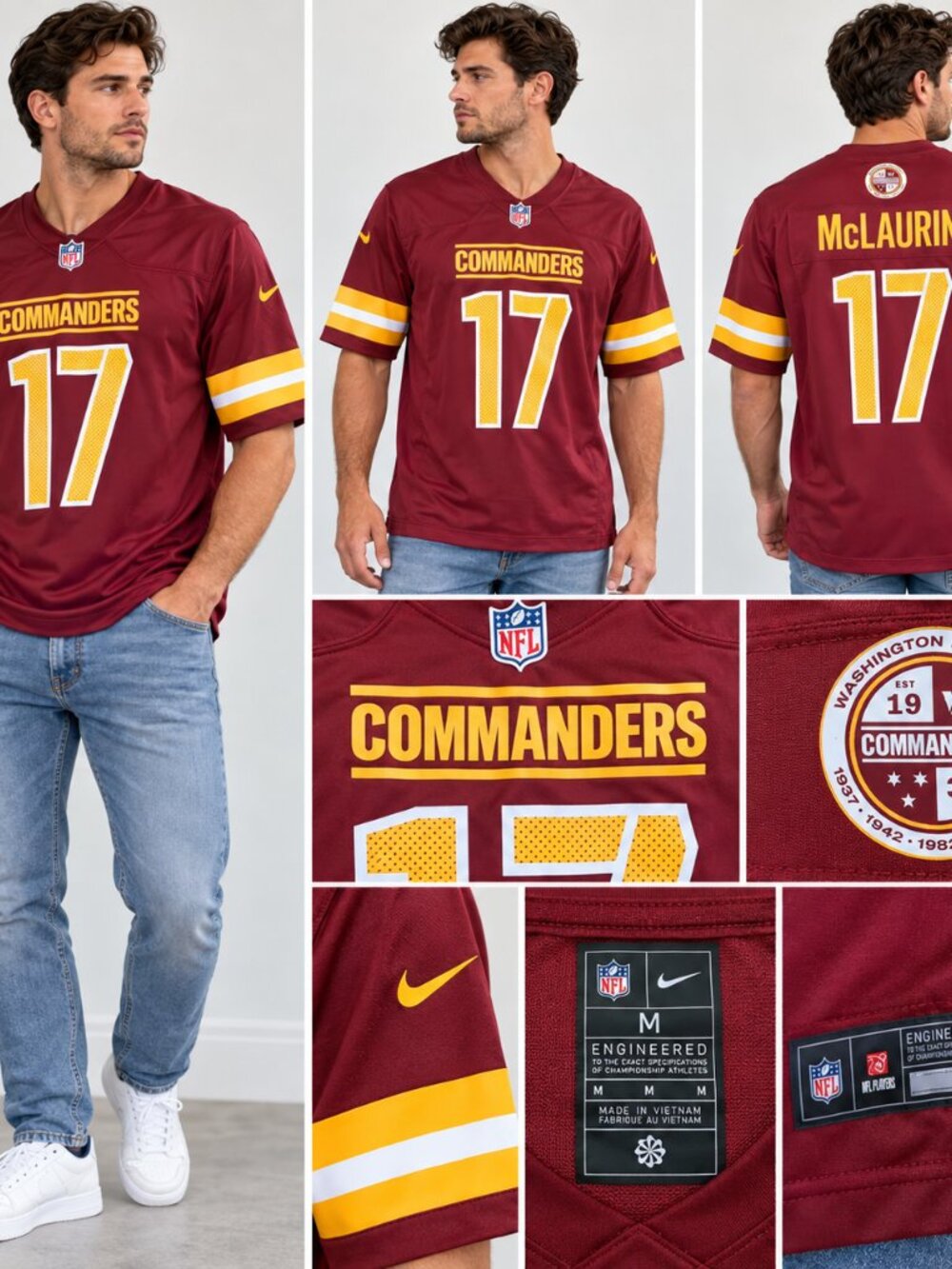 Nike Washington Commanders Terry McLaurin #17 Men’s Jersey Size Medium NWT